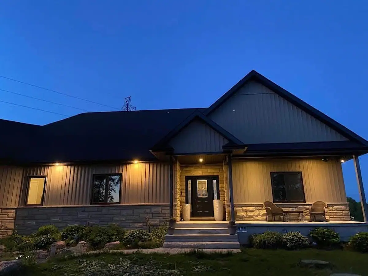 Custom exterior soffit or LED lighting